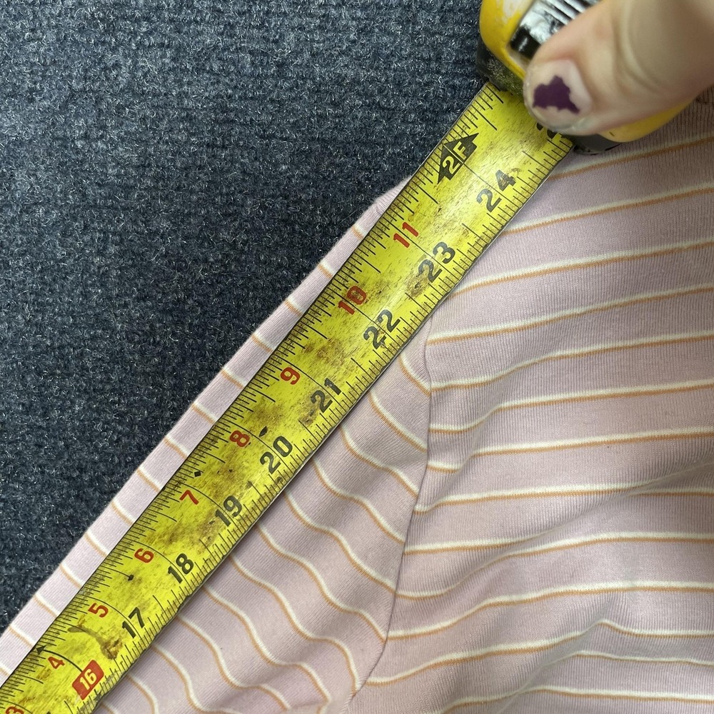 Levi's Shirt Womens Medium Pink Stripe Crew Neck Long Sleeve Cotton Jersey Top - Picture 9 of 10